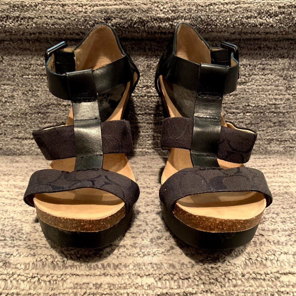 Coach Wedges, Black, Size 8.5